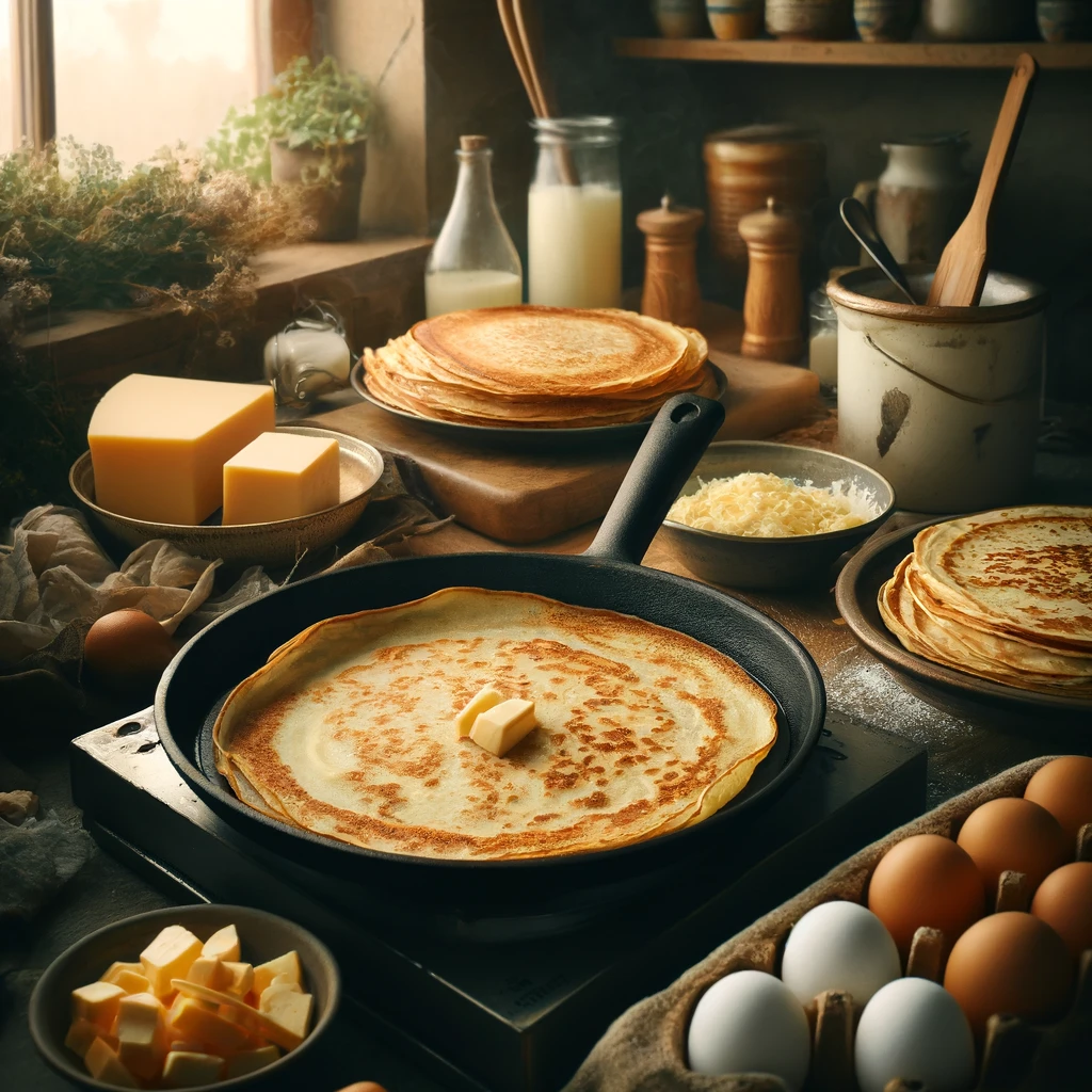 בלינצ'ס הונגרי מדהים עם גבינות בשלב ההכנה