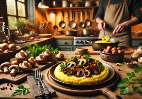 פולנטה חלבית מקמח תירס עם פטריות וערמונים: מתכון מושלם ומענג