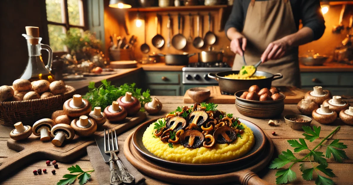 פולנטה חלבית מקמח תירס עם פטריות וערמונים: מתכון מושלם ומענג