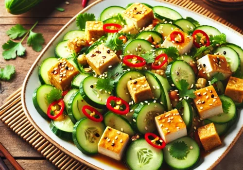 סלט טופו מלפפונים בסגנון אסייתי מדהים