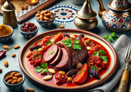 לשון בקר ברוטב אדום מרוקאי בטעם משגע