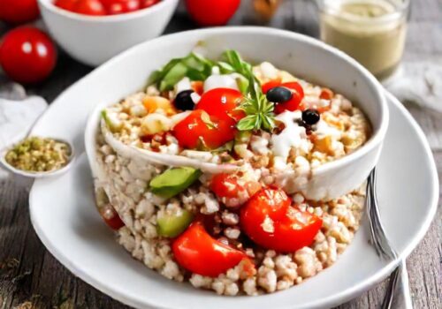 סלט חיטה מרענן עם ירקות קלויים