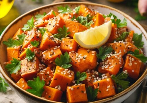 סלט מדהים של בטטה ושומשום