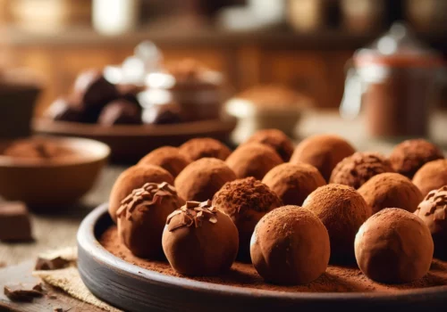 כדורי שוקולד עם שמנת מתוקה