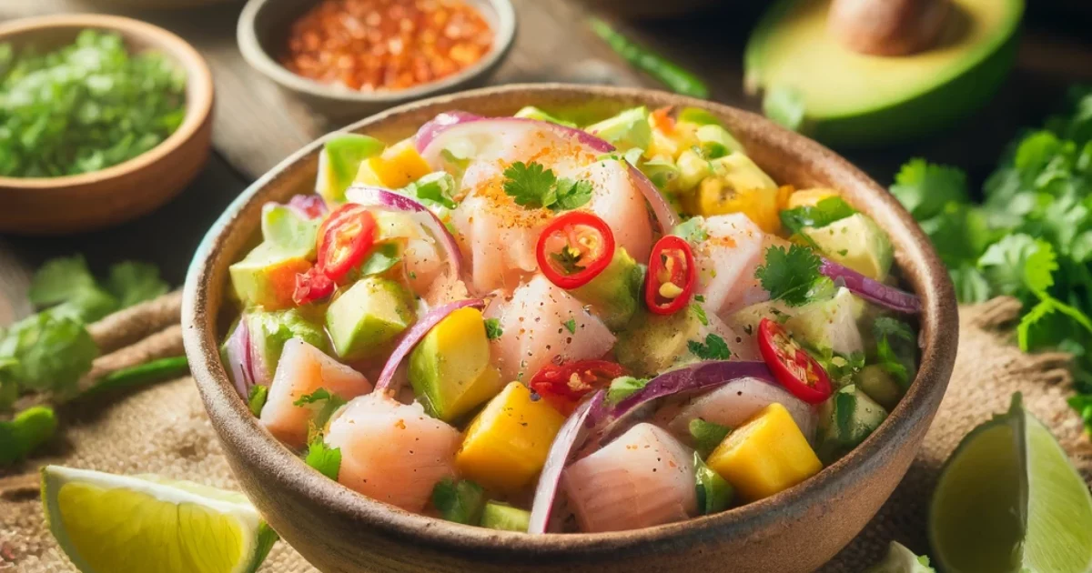 סביצ'ה אינטיאס עם אבוקדו ומנגו