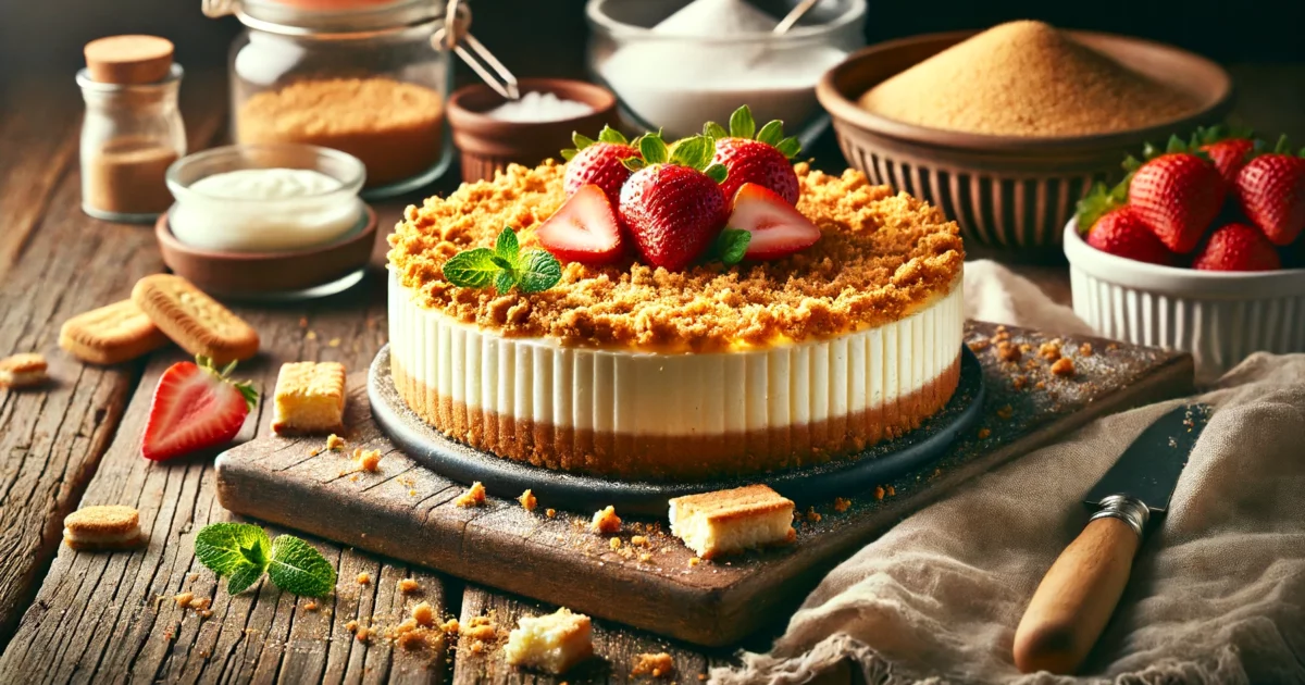 עוגת גבינה פירורים ב-10 דקות: המתכון המושלם למנה קלילה ומעלפת