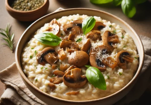 ריזוטו פטריות קרמי עם חלב קוקוס