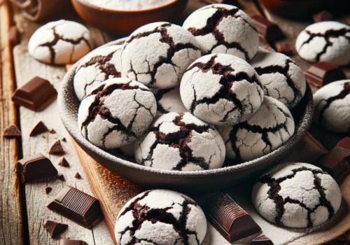 עוגיות מושלגות פרווה עם שוקולד מריר