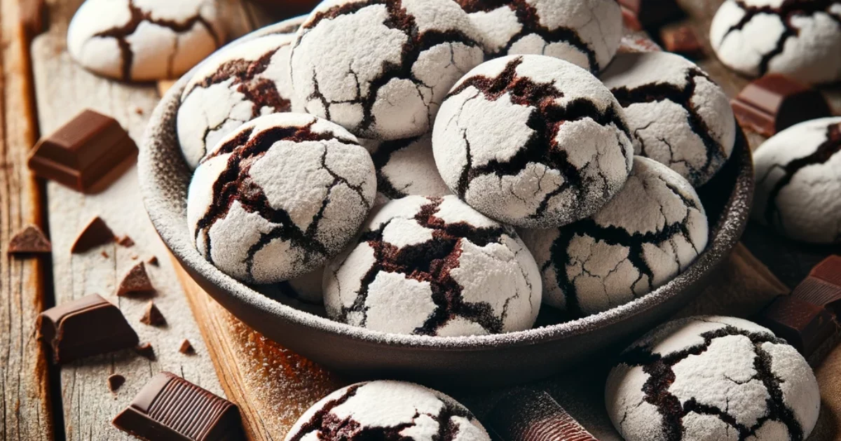 עוגיות מושלגות פרווה עם שוקולד מריר