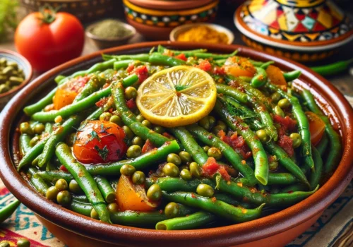 שעועית ירוקה מבושלת בסגנון מרוקאי