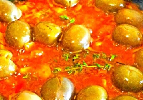 מתכון לזיתים מרוקאים מבושלים ברוטב עגבניות - איך להכין זיתים מרוקאים