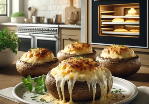 פטריות פורטבלו ממולאות גבינה בתנור