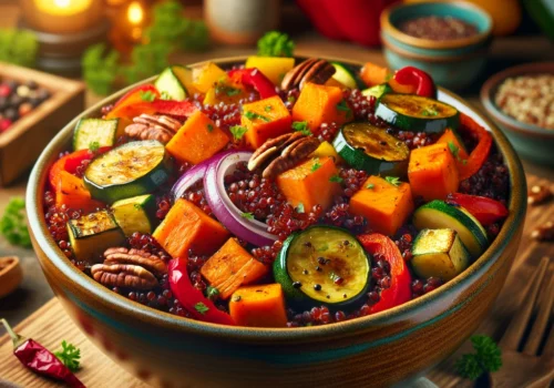 קינואה אדומה עם בטטה וירקות (מתכון קל & בריא אש!)