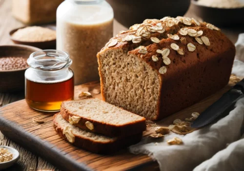 לחם טחינה טבעוני ובריא עם שיבולת שועל שלא תרצו להפסיק לאכול