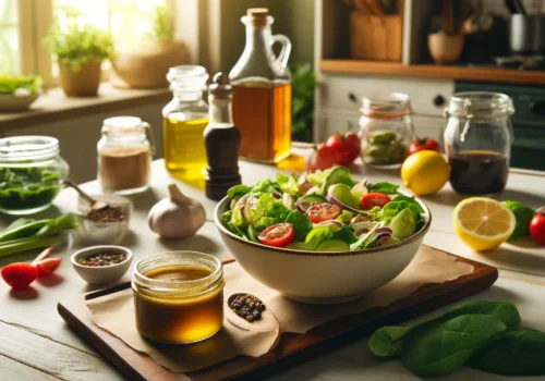 רוטב ויניגרט ביתי מדהים ללא חרדל (10 דקות בלבד!)