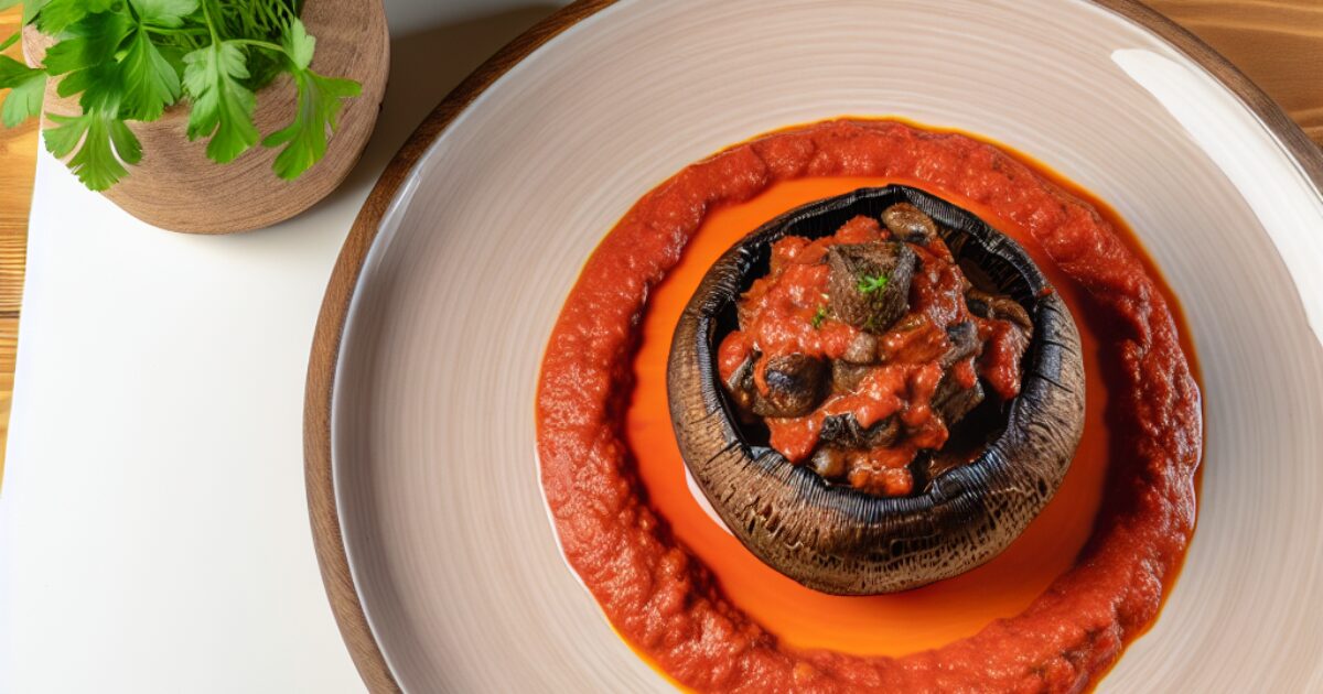 פטריות ממולאות בשר ברוטב שיגניבו את האורחים שלך